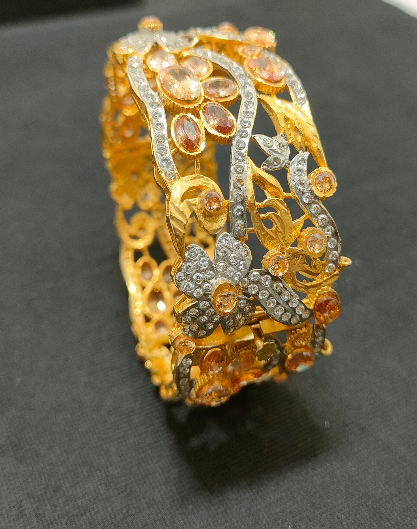 Kangan Karra Jarao stones crystals Champagne Colour