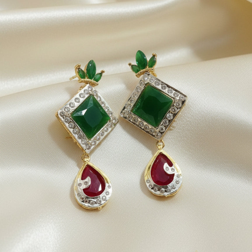 Crystal Studs With Drop