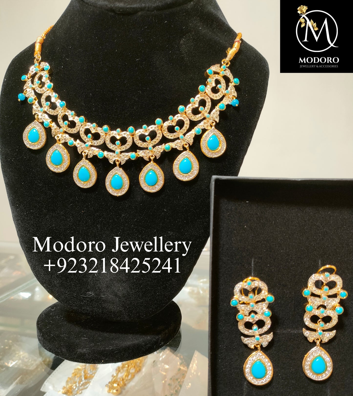 Turquoise (Feroza) Necklace Set