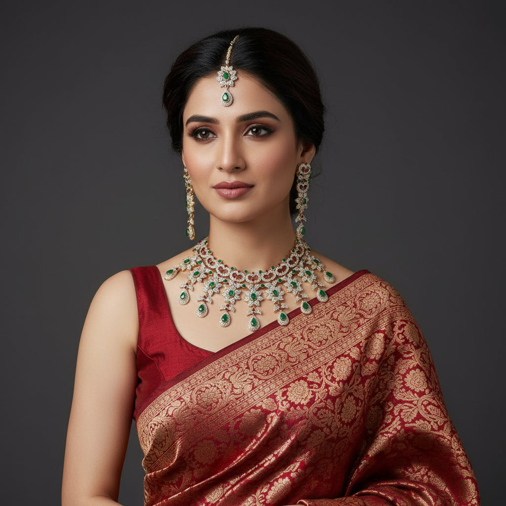 Green and Red Victorian necklace