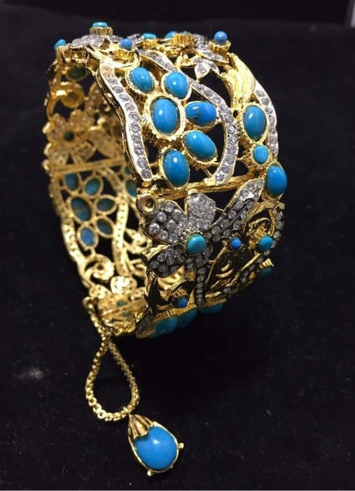 Karra in Turquoise Feroza in CZ Zircons
