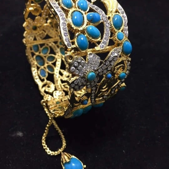 Karra in Turquoise Feroza in CZ Zircons