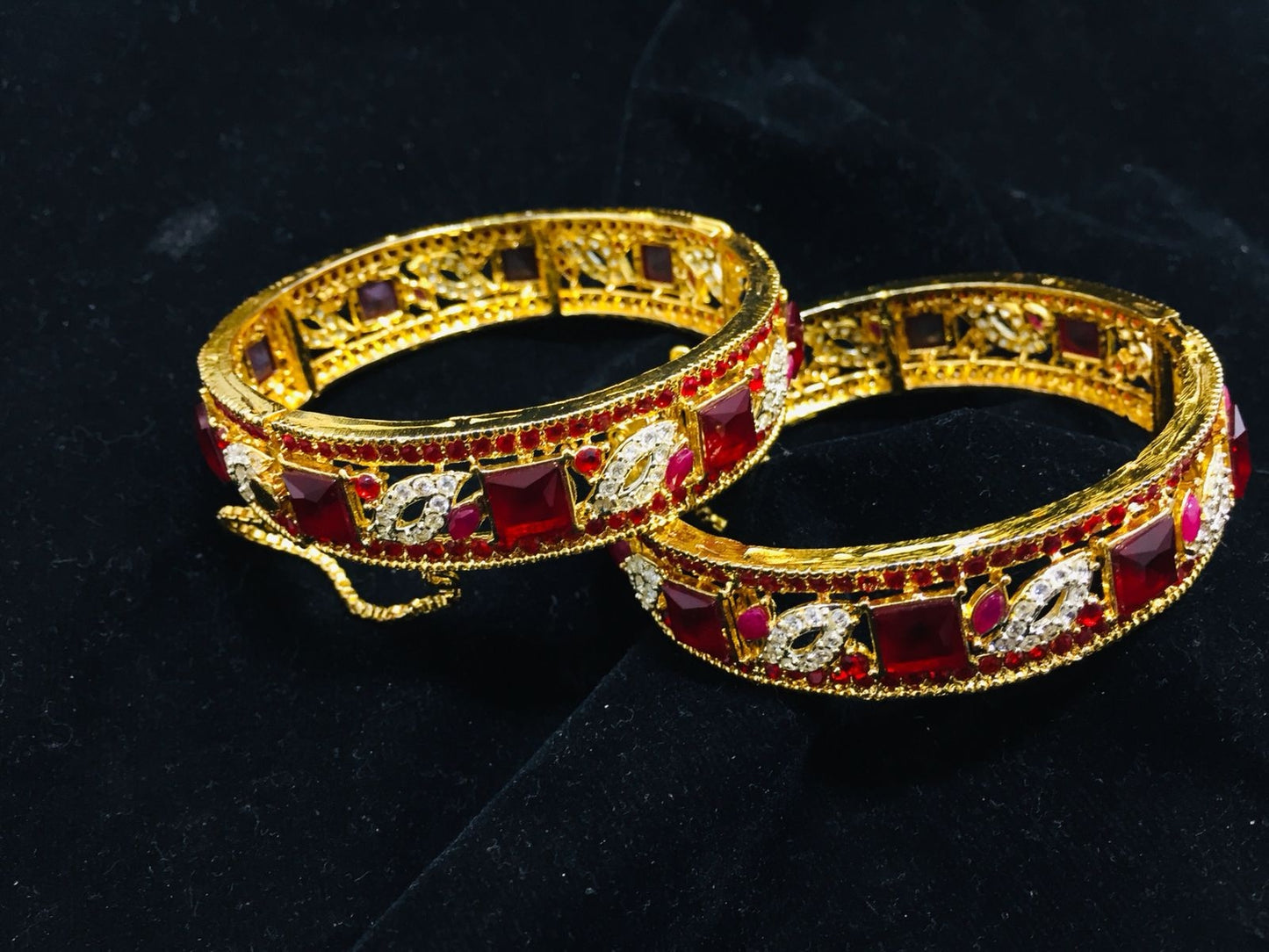 Karra Pair Gold Plated CZ ZIrcons