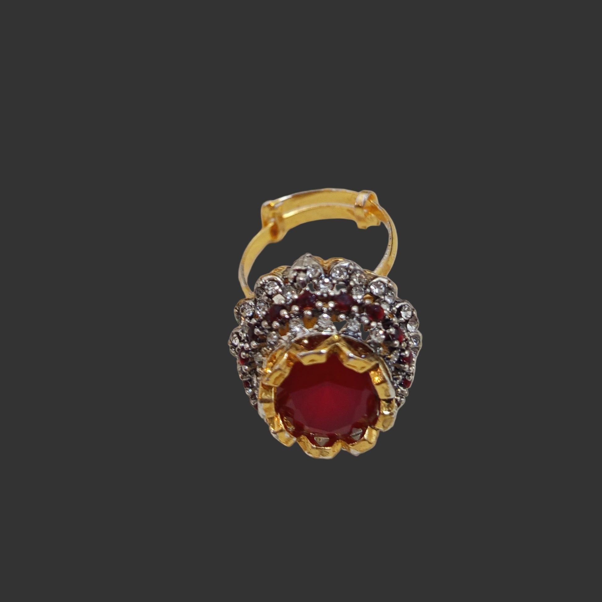 Ring with Red Crystals