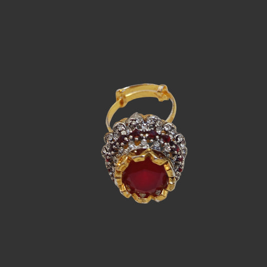Ring with Red Crystals