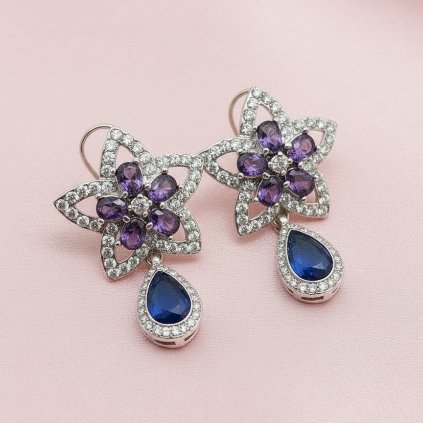 Amythest Ear Studs Zircon